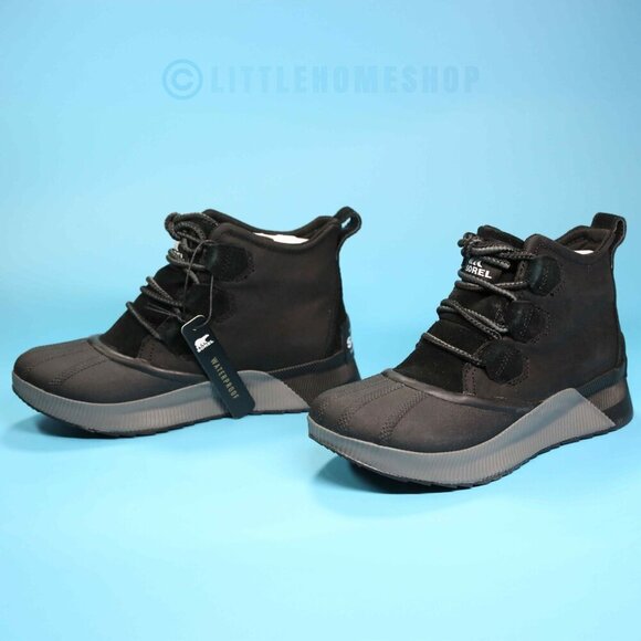 NWT! Sorel Out N About III Classic WP Bootie in Black, Grill, Size 6.5 - Picture 2 of 8